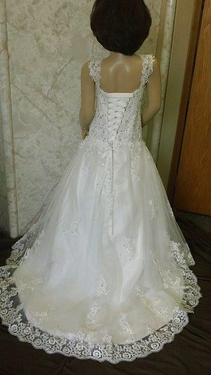 lace fit and flare flower girl dresses